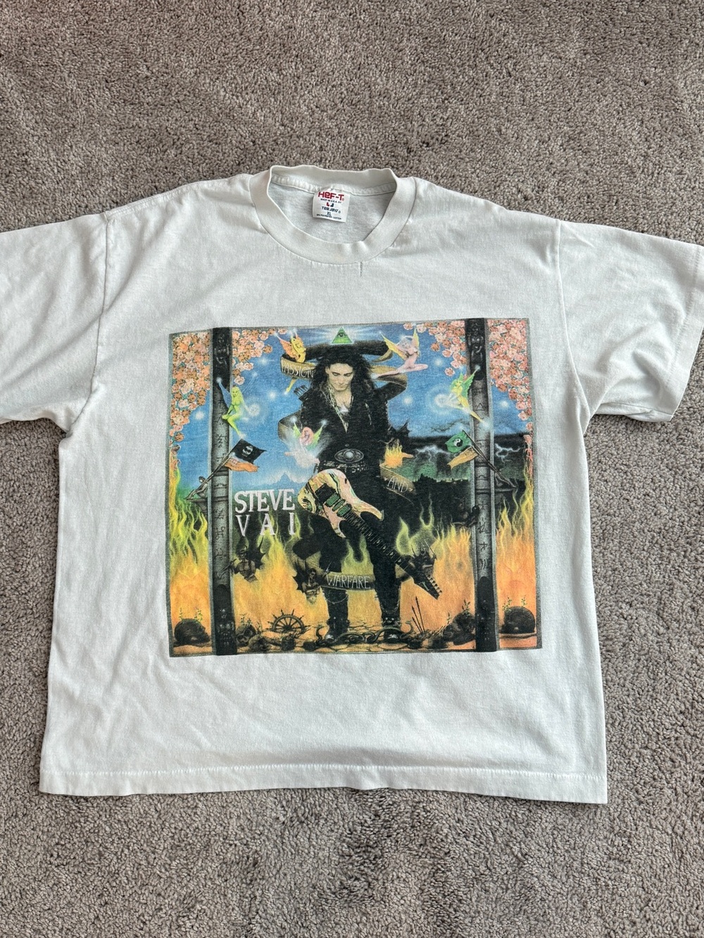 Vintage 1991 Steve Vai Passion Warfare Tour T Shirt Tee Jays XL 23x27